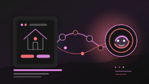 Illustrasjon av smart hjem, Home Assistant Assist og Hermes Agent koblet sammen